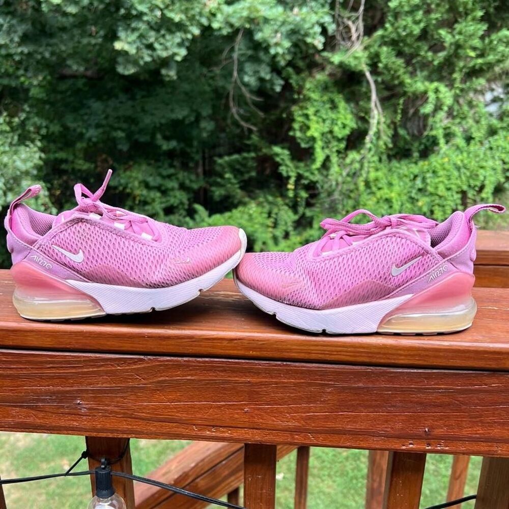 Nike  Air max 270 Youth 13 Pink White  Girls Running Play School Sneakers